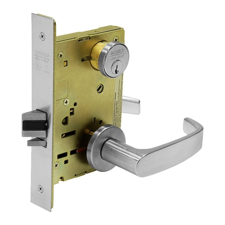 Sargent Fail Secure, 24V Electrified Mortise Lock, LN Rose, L Lever, Satin Chrome 8271-24V LNL 26D